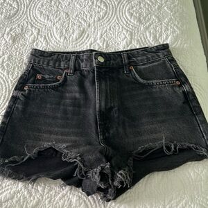 Zara black Jean shorts high rise